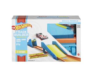 Hot Wheels Track Builder Unlimited Coffret Saut en Longueur avec connecteurs et Une Voiture Incluse, Jouet pour Enfant, GLC89