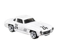 Hot Wheels Véhicule Club de course vintage moulé sous pression de collection - Voiture de sport blanche - Inspirée par Mercedes-Benz 300 SL de 1954 - HRT81-1/6