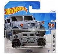 Hot wheels - vehicule humvee echelle 1:64 - 4x4 militaire transport - collection first response 4/10 - set jouet et carte