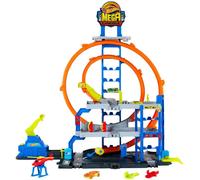 Mattel Hot Wheels – Kit de jeu Garage City Mega Loop JBM74 – 1 voiture & 1 hélicoptère – NEUF