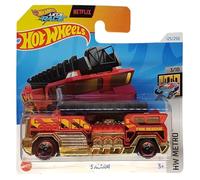 Hot Wheels - Voiture - 1:64 - HTB15 - Carte courte - Fire Rescue - Netflix Let's Race - Mattel 2024 - Unisex - Enfant - Tout public