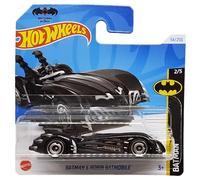 Hot Wheels Voiture Batman & Robin Batmobile, Batman 2/5, Noir, Portable, 1:64, Super-héro, Plastique, Adultes