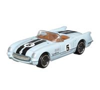 Hot Wheels Voiture de sport décapotable vintage moulée sous pression de collection - Bleu clair - Inspirée par la Corvette de 1955 - HRT81-2/6