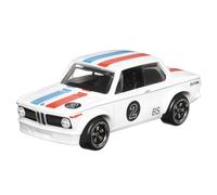 Hot Wheels Voiture de sport vintage moulée sous pression - Blanc avec rayures rouges et bleues - Inspiré par BMW 2002 - HRT81-3/6