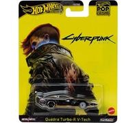 Hot Wheels Voiture jouet Cyberpunk 2077 Quadra Turbo R V-Tech – Die-cast 1:64, 7 cm, JBL57