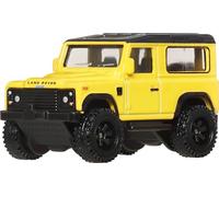 Hot Wheels Voiture jouet de collection Premium Car Culture, échelle 1:64 moulée sous pression Land Rover Defender 90, véhicule tout-terrain avec pneus de vrais cavaliers