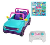 Hot Wheels Voiture Télécommandée, Grand Véhicule Tout-Terrain Barbie Véhicule pouvant contenir 2 poupées Barbie, Autocollants à appliquer par Les Enfants pour Personnaliser Le véhicule, HTP53