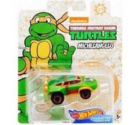 Hot wheels voiture tortues ninja michelangelo - vehicule miniature tmnt verte et orange - voiture collection turtles Orange