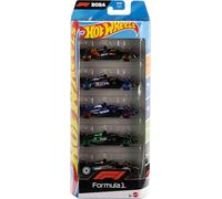 Mattel Hot Wheels Formula 1 Coffret 5 voitures de course métal 1/64 décors écuries F1 JGF58