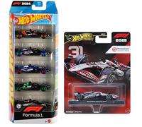 Hot Wheels Voitures moulées sous pression de formule 1, lot de 5 2024 et équipe de F1 MoneyGram Haas 2025 #31
