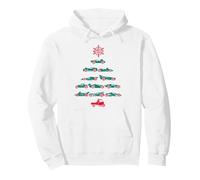 Hot Wheels Voitures Sapin de Noel Sweat à Capuche, Unisexe pour Adultes, Blanc, M