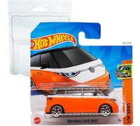 Hot Wheels Volkswagen ID Buzz HW Vans 2/5 (202/250) HTB06 Orange 2024 + Protège-carte courte Frikimonkey