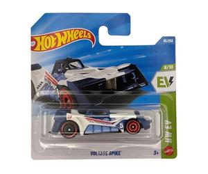 Hot Wheels - Voltage Spike - JJJ48 - HW EV 8/10 - Carte courte - Blanc/bleu - Voiture de course électrique futuriste - Mattel 2026 (85/250) - 1:64