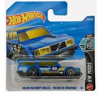 Hot Wheels Volvo 240 Drift Wagon - JJJ36 - HW Mods 2/5 - Carte courte - Bleu - Modèle sous licence officielle Volvo - Mattel 2026 (69/250) - 1:64