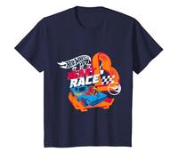 Hot Wheels 'You Make My Heart Race', Officiel T-Shirt, Enfant, Bleu Marine, 3 Ans