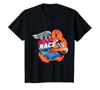 Hot Wheels 'You Make My Heart Race', Officiel T-Shirt, Enfant, Noir, 8 Ans
