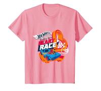 Hot Wheels 'You Make My Heart Race', Officiel T-Shirt, Enfant, Rose, 4 Ans