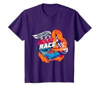 Hot Wheels 'You Make My Heart Race', Officiel T-Shirt, Enfant, Violet, 8 Ans