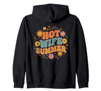 Hot Wife Summer Groovy Retro Sunshine Bachelorette Sweat à Capuche