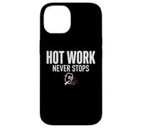 Hot Work Never Stops Welder Welding Blue Collar Job Work Coque pour iPhone 14