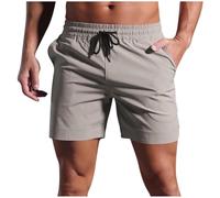 HOT1950s Short de course pour homme - Style décontracté - Couleur unie - Avec poches - Taille élastique - Respirant - Extensible - Pour le fitness et le jogging, 05 kaki, XL