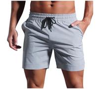 HOT1950s Short de course pour homme - Style décontracté - Couleur unie - Avec poches - Taille élastique - Respirant - Extensible - Pour le fitness et le jogging, 05 Bleu, XL