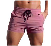 HOT1950s Short de course pour homme - Style décontracté - Couleur unie - Avec poches - Taille élastique - Respirant - Extensible - Pour le fitness et le jogging, 06Hot Pink, XL