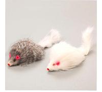 Hotaden 1pc 18cm Chat Jouets pour Animaux Vrai Chat à Poil Long Souris Souris Plumes de Queue Lapin Chien Chat Jouet Couleur aléatoire