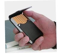 Hotaden 1pc Aluminium Cigar Cigarette Case Tabac Poche Boîte de Stockage de conteneurs Carte en Acier Inoxydable PU Fumeurs Accessoires Boitier Noir