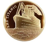 Hotaden 1pc Pièce commémorative Titanic Incident Collect BTC Bitcoin Arts Cadeaux Décoration Or 40mm Metal Suspendu Classique Anniversaire