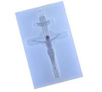 Hotaden Jesus Cross Cristal époxy Moule en pâte polymère Art Artisanat Moules Croix Résine Moule Cire de Bougie Moules