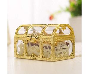 Hotaden Organisateur transparent Trinket stockage Mini Accueil Objets de collection Case Chest bureau Bonbons Maquillage Pirate Box