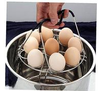 Hotaden Panier Oeufs Vapeur Porte-Bagages de Cuisson en Acier Inoxydable Trous de Cuisine Accueil poignée Silicone Accessoires Pied Batterie de Cuisine Outil