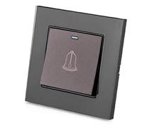 Hotaden Panneau en Verre trempé Sonnette Mur Sonnette commutateur à Bouton-Poussoir 220~250V Accueil Hôtel Devices