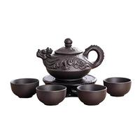 Hotaden Set de Théière en Céramique Violet Clay - 1 Théière et 4 Tasses Main Yixing