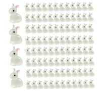 Hotainoys 100 pièces Mini Animaux en résine, Mini Figurines de Lapin Qui Brillent dans Le en Vrac pour Accessoires de pelouse Jardin féerique Miniature, Figurines décoration en Pot Micro paysag