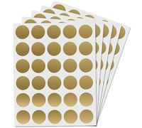 Hotainoys 5 Feuilles d'autocollants à gratter, Autocollants Ronds dorés à gratter 1 Pouce Autocollant laminé pour Billets de loterie Bricolage, création de Cartes tombola 2 Pouces