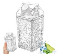 Hotainoys Bouteilles d'eau en Carton de Lait Bouteille de Refroidissement à Double paroi 14 oz avec matériaux réfrigérants Récipient en Carton Lait Transparent Bouteille d'eau carrée pour Les Sports