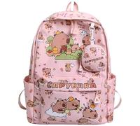 Hotainoys Capybara Sac à dos, imprimé tendance, capacité, sac à dos Kawaii avec porte-monnaie, d'école léger et imperméable pour filles et adolescentes, d'école mignon