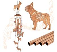 Hotainoys Carillons éoliens pour Chiens pour l'extérieur, 38 carillons Bouledogue français, éoliens commémoratifs en métal pour Animaux de Compagnie pour Chiens, Maison, Jardin, Patio, arrière-Cour