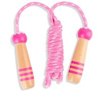 Hotainoys Corde à Sauter pour Enfants, Corde à Sauter réglable en Coton de 8, 5 Pieds avec poignée en Bois de hêtre pour Enfants et étudiants, Exercice Fitness en Plein air