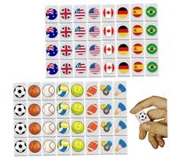 Hotainoys Mini Mahjong Set Escape Games 64 pièces 24 mm Motif Boule de Cartes de Mahjong Blocs Ensemble Voyage réutilisable Facile à Jouer Blocs Jeu d'évasion côté mer pour Jeu fête