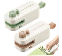 Hotainoys Mini scelleuse de Sacs 2 en 1 avec coupeur, 2 pièces, refermeuse de Sacs portative avec Aimant et poignée, scelleuse à puces Portable Rechargeable pour Le Stockage des collations, Voyage Mi