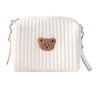 Hotainoys Sac à couches pour bébé 10 x 6 x 3, pochette à couches portable brodée de capacité avec crochets pour poussette, pochette multifonctionnelle en coton pour poussettes, sac de voyage en plein