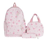Hotainoys Sac à dos avec nœud mignon Kawaii, grand ensemble de sac à dos comprenant un fourre-tout et une pochette crayons, un livres esthétique organisé pour les filles et les adolescentes.