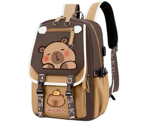 Hotainoys Sac à dos Capybara, sac à dos mignon de dessin animé pour enfants, fournitures scolaires Capybara imperméables de capacité pour filles, garçons Kawaii