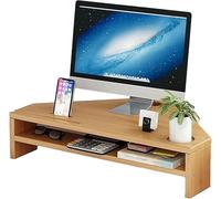 HOTAPEPU Le Moniteur De Coin Support De Bureau De Bureau du Coin Moniteur De Coin avec 2 Niveaux De Stockage, Les Organisateurs Informatiques Triangulaires sont avec des Emplacements Téléphoniques,
