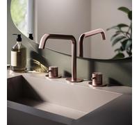 Hotbath Archie Mitigeur de lavabo 3 trous sans vidage BCP Cuivre brossé PVD AR033BCP