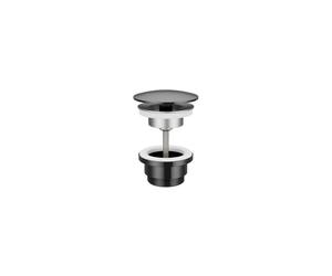 Hotbath Cobber Bouchon always open - avec vis - rond - Noir poli PVD P708PBP