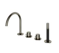 Hotbath Cobber Combinaison sur bord de baignoire avec mitigeur pivotant inverseur 2 fonctions et douchette Fer vieilli CB073AI